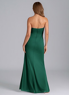 Azazie Mariya Bridesmaid Dresses Emerald Mermaid Strapless Mesh Dress image6