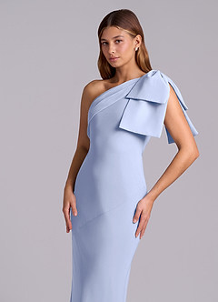 Azazie Yuanna Bridesmaid Dresses Ice Mermaid One Shoulder Chiffon Dress image7