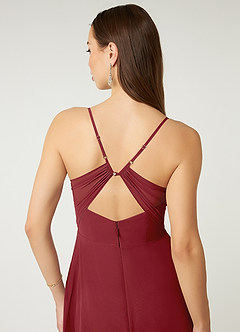 Azazie Minie Abiti da Damigella Abito A-Line in Chiffon Fiocco Melograno image6