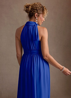 Azazie Antoinette Mother of the Bride Dresses Royal Blue A-Line Pleated Chiffon Dress image7