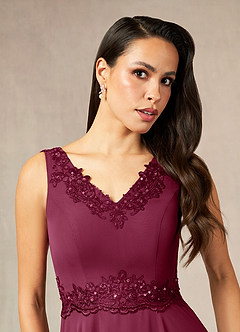 Azazie Devana Mother of the Bride Dresses Mulberry A-Line Sequins Chiffon Dress image15
