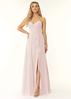Azazie Naeem Bridesmaid Dresses Rose Petal A-Line V-Neck Ruffle Chiffon Dress image1