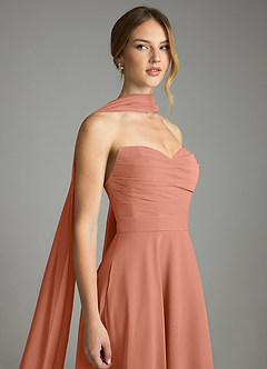 Azazie Ayla Abiti da Damigella Abito A-Line in Chiffon Scollo a Cuore Più Tagliato image6