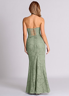 Azazie Sorrel Bridesmaid Dresses Agave Mermaid Corset Floral Burnout Convertible Dress image2