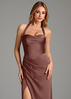 Azazie Serenity Vestidos de damas de honor Vestido de Expresado de Satén Elástico de Corte Sirena con Escote de Corazón image7