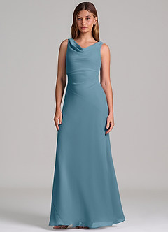 Azazie Nerine Brudtärnklänningar Klä av A-Linje i Chiffong Plisserad Bermuda image4