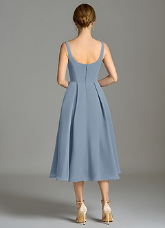 Azazie Amalie Bridesmaid Dresses Dusty Blue A-Line Pleated Chiffon Dress image2