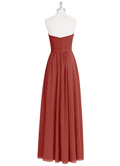 Azazie Yazmin Bridesmaid Dresses Terracotta A-Line Sweetheart Neckline Chiffon Convertible Dress image9