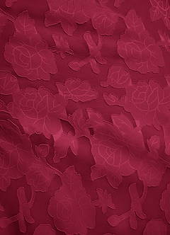 Azazie Akilah Bridesmaid Dresses Burgundy Mermaid One Shoulder Floral Burnout Dress image8