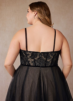 Azazie Persephone Hochzeitskleider Ballkleid Spitze Tüll Kleid Schwarz Nude image18