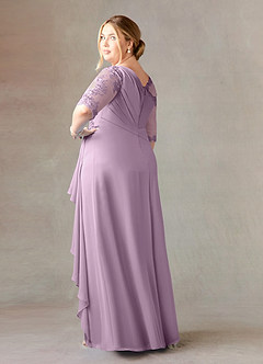 Azazie Dionysus Mother of the Bride Dresses Wisteria A-Line Boatneck Lace Chiffon Dress image9