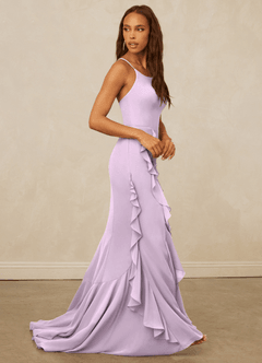 Christian Siriano Bridal for Azazie 1006 Bridesmaid Dresses Frosted Lilac Mermaid Ruched Chiffon Dress image5