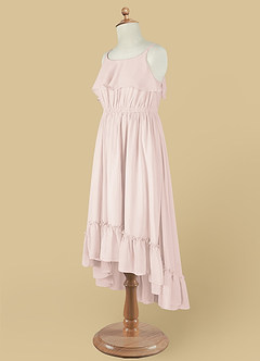 Azazie Karmen Flower Girl Dresses Rose Petal A-Line Ruched Chiffon Dress image11