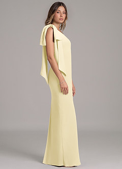 Azazie Capri Brautjungfernkleider A-Linie One-Shoulder Chiffon Kleid Zitronensorbet image3