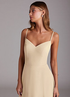 Azazie Marley Bridesmaid Dresses Champagne A-Line Off the Shoulder Chiffon Convertible Dress image2