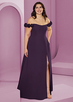 Barbie ♥ Azazie Abiti da Damigella Abito Convertibile A-Line in Chiffon a Spalla Scoperta Prugna image11