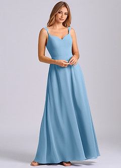 Azazie Beatrice Bridesmaid Dresses Steel Blue A-Line Sweetheart Neckline Chiffon Dress image4