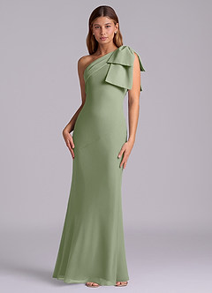 Azazie Yuanna Bridesmaid Dresses Pistachio Mermaid One Shoulder Chiffon Dress image4