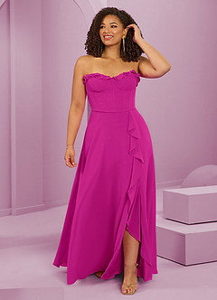Barbie ♥ Azazie Bridesmaid Dresses Fuchsia A-Line Sweetheart Neckline Chiffon Dress image8