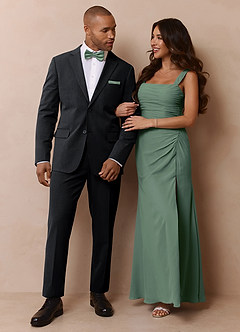 front Savile Charcoal Wool Blend Dress Pants
