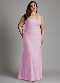 Azazie Agustina Bridesmaid Dresses Candy Pink Mermaid Corset Chiffon Dress image12
