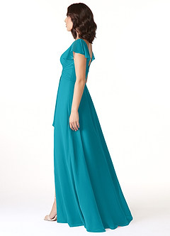 Azazie Omari Bridesmaid Dresses Jade A-Line Chiffon Dress image3
