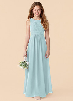 Azazie Skyla Junior Mist A-Line Pleated Chiffon Dress image4