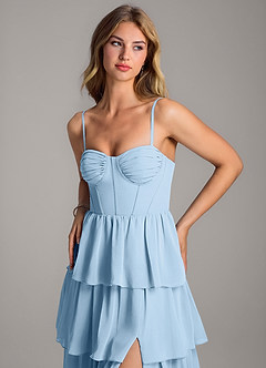 Azazie Alanna Bridesmaid Dresses Sky Blue A-Line Sweetheart Neckline Chiffon Dress image2