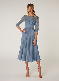 Azazie Tutu Abiti per la Madre della Sposa Abito A-Line in Chiffon in Pizzo con Scollo a Barca Crepuscolo image1