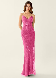 Magnolia Fuchsia Sequins Mermaid Maxi Dress image3