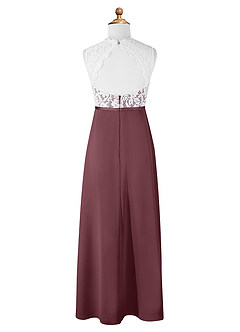 Azazie Rana Junior A-Linie Spitze Chiffon Kleid Sangria image7