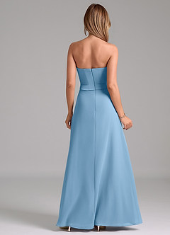 Azazie Jenilyn Bridesmaid Dresses Steel Blue A-Line Strapless Chiffon Dress image7