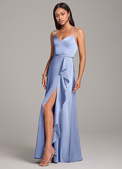Azazie Naeem Bridesmaid Dresses Ice A-Line Stretch Satin Dress image3