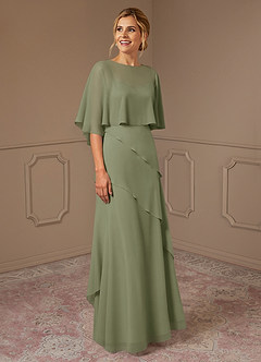 Azazie Bowie Kleider für die Brautmutter A-Linie Chiffon Kleid Pistazie image2