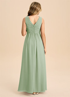 Azazie Skyla Junior Klä av A-Line i Chiffong Plisserad image2