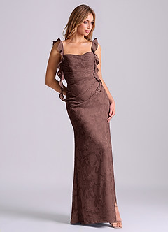 Azazie Jessamine Vente Finale Robe Sirène en Blumen-Burnout Corset Black image3