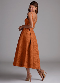 Amalie Rust A-line Midi Dress image10