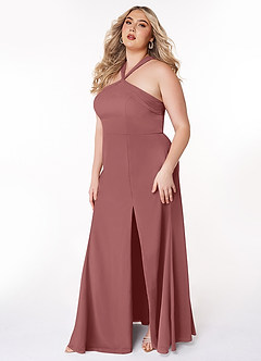 Azazie Rue Brautjungfernkleider A-Linie Halter Chiffon Kleid Amethyst image9