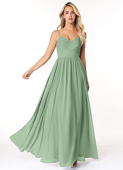 Azazie Lisbon Final Sale Matcha A-Line Sweetheart Neckline Chiffon Dress image3