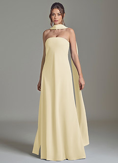 Azazie Ilana Bridesmaid Dresses Lemon Sorbet A-Line Strapless Chiffon Dress image3