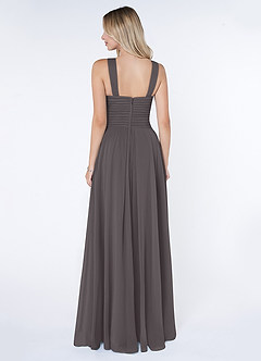 Azazie Kaleigh Bridesmaid Dresses Steel Grey A-Line Pleated Chiffon Dress image2