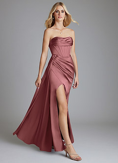 Azazie Amyra Bridesmaid Dresses Amethyst Mermaid Off the Shoulder Stretch Satin Convertible Dress image10