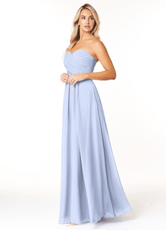 Azazie Yazmin Jurken voor bruidsmeisjes Converteerbaar Jurk van Chiffon met A-Lijn Sweetheart Halslijn Ijs image3