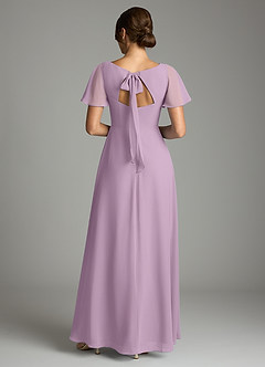 Azazie Kimber Vestidos de damas de honor Vestido de Glicinia de Gasa de Corte en A con Manga volante image3