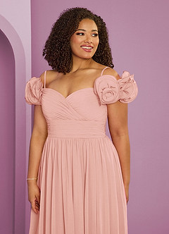 Barbie ♥ Azazie Bridesmaid Dresses Rosette A-Line Off the Shoulder Chiffon Convertible Dress image18