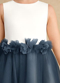Azazie Louisa Flower Girl Dresses Ivory Neptune A-Line Sleeveless Tulle Dress image6