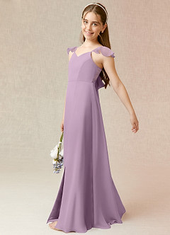 Azazie Everett Junior Wisteria A-Line Chiffon Dress image3