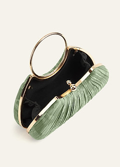 front 매칭 컬러 플로럴 번아웃 플리츠 핸드백