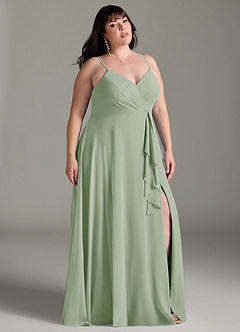 Azazie Akita Bridesmaid Dresses Dusty Sage A-Line Chiffon Dress image7