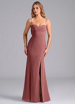 Azazie Wynni Bridesmaid Dresses Amethyst Mermaid Corset Chiffon Dress image4
